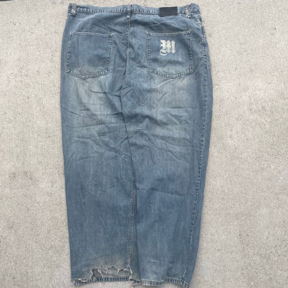 Makaveli Jeans 48x34 Baggy Denim Distressed Y2K Tupac Streetwear
